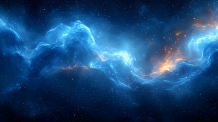 Wall Mural - Digital technology Deep blue artificial intelligence luminous particle illustration poster background