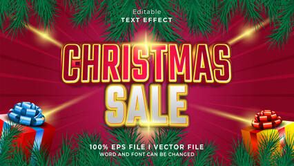 Poster - editable 3d christmas sale text effect.typhography logo