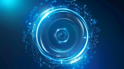 Wall Mural - Digital technology futuristic abstract circular vortex illustration poster background