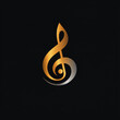 © mario - G clef, golden musical note, logo for musicians
