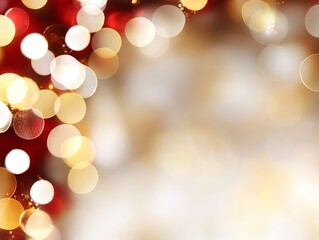 Wall Mural - A close up of a red and gold christmas tree with lights