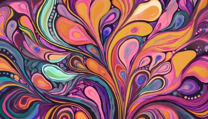Canvas Print - abstract fluid plant flower background pattern in colorful shape design. modern retro design style a