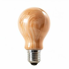 Poster - wooden light bulb promoting eco friendly lighting and innovative design in a bright setting