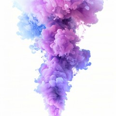 Poster - Colorful ink mixing in water creating abstract shapes and textures on a white background