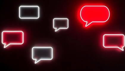 neon speech bubbles communication background