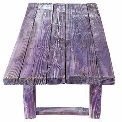 Poster - Purple wooden table isolated on white background showing knots and grain