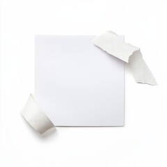 Poster - Blank white note paper taped isolated on white background