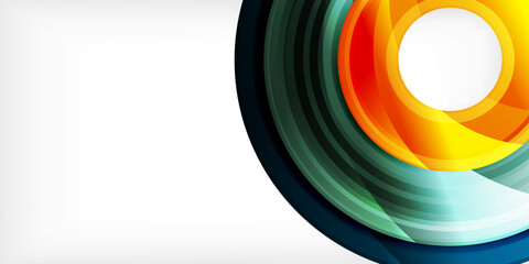 Poster - Bright colorful circles with light effects. Abstract background