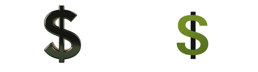 Aufkleber - Dollar Sign Icon isolated on Transparent PNG.