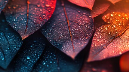 Wall Mural - Macro leaves showing intricate natural textures. Close-up nature detail