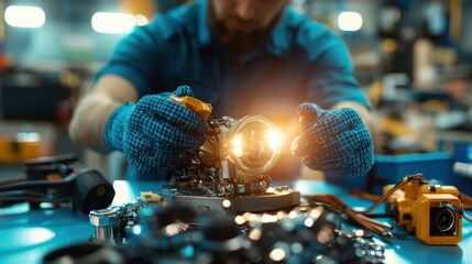 Poster - Adjusting Bright Lights on Machine for Optimal Performance