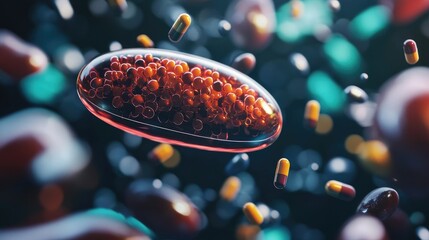 Poster - Close-up shot showing medications and treatments for managing liver fluke infections, a parasitic disease affecting the liver and bile system