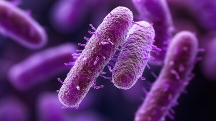 Poster - Microscopic view of Clostridium Difficile bacteria, which causes gastrointestinal infections, displayed with detailed focus on the pathogen's structure
