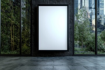 Poster - A mockup of a blank information poster on patterned paving stones outdoors; an empty vertical street banner template in an alley; a billboard placeholder on a city boulevard in an alleyway.