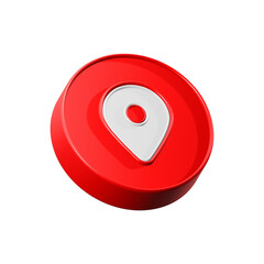 Poster - pin location icon 3d red color location maps symbol