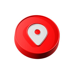 Poster - pin location icon 3d red color location maps symbol