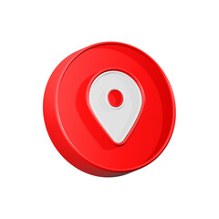 Poster - pin location icon 3d red color location maps symbol