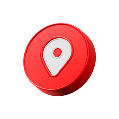 Poster - pin location icon 3d red color location maps symbol