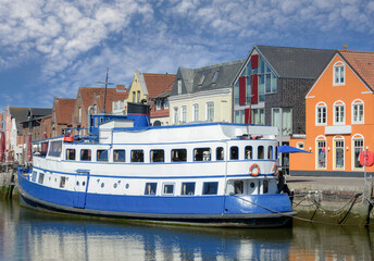 Wall Mural - Husum Inland port in Husum,North Sea,North Frisia,Schleswig-Holstein,Germany