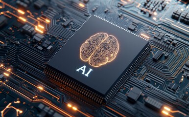 Aufkleber - AI, stock image concept, 3D rendered, conceptual visualization.