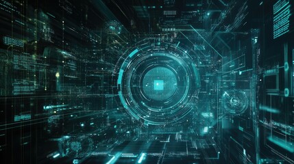 Poster - A tech expert working with integrated technology systems to optimize business data and processes for maximum efficiency