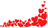 Corners of the red heart frame, red love frame	
