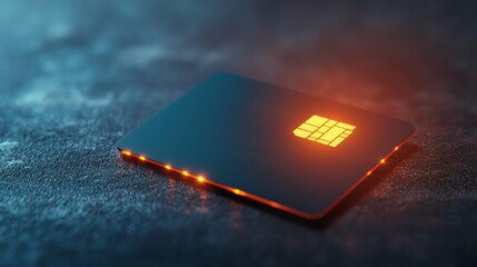Poster - Innovative technology card displaying smart features modern workspace digital art futuristic environment close-up view tech concept