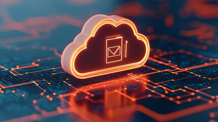 Poster - Email cloud storage innovations digital workspace tech insights virtual environment futuristic perspective data management