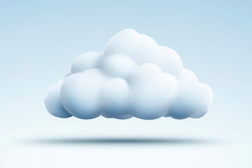 Wall Mural - simple cloud isolated on white background with subtle shadows