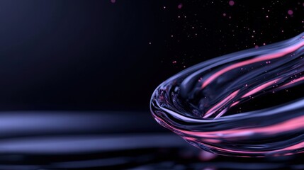 Aufkleber - Rippling water with purple hues against a dark backdrop creating a mesmerizing effect