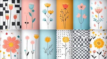Aufkleber - Beautifully crafted seamless floral pattern featuring a mesmerizing blend of abstract colorful flowers and captivating vintage design elements perfect for spring themed decor postcard designs
