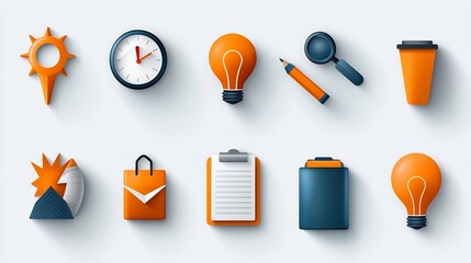 Poster - Sleek and Modern Icon Set Covering 15 Unique Designs for Digital Marketing Aspects Such as Planning Production Workflow and Success Measurement
