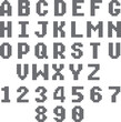 © MicroOne - Retro pixel alphabet. Digital 8 bit game font