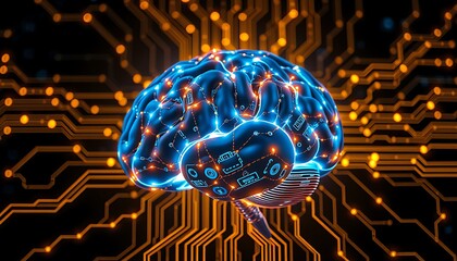 Poster - Evolution of Technology: Big Data and AI Represented by Brain and Processor