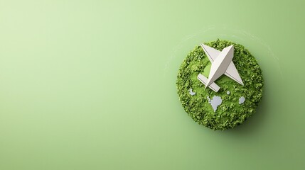 Poster - Eco Friendly Paper Airplane Circling a Green Earth Highlighting Renewable Energy and Sustainable Development Concepts for the Future