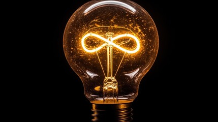 Poster - A light bulb with a filament design glowing brightly against a dark backdrop, emphasizing the beauty of light and the intricacy of its inner workings.