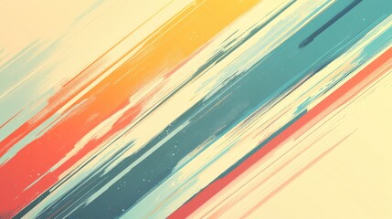 Fototapete - A minimalist image of bold diagonal lines in varying thicknesses and colors, set against a soft gradient background to create a modern artistic look.