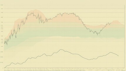 Poster - A minimalist line graph representing daily stock prices, with clear axes and marked increments, highlighting financial trends in a professional format.