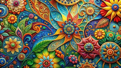 Poster - Beautiful Abstract Artistic Pattern Background with Vivid Colors and Intricate Designs, Perfect for Creative Projects and Modern Art Displays with Ample Copy Space for Text Integration