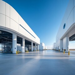 Leinwandbilder - Sleek and efficient fuel storage facility featuring modern architectural design high tech processing equipment and a clean industrial aesthetic  The facility showcases a futuristic