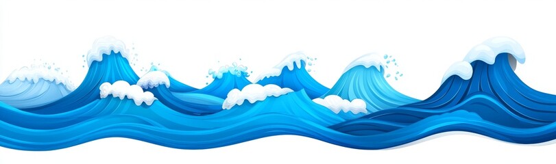 Poster - A collection of cartoon game video effects showcasing water splashes, 2D liquid drops, crowns, flows, and falling swirls. These isolated design elements include blue water spray motion, spatter