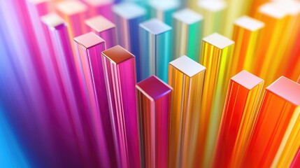 Poster - A striking 3D bar chart illustrating demographic data, with colorful bars and clear shadows, creating a sense of depth against a contrasting backdrop.
