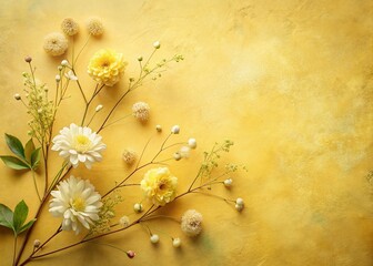 Poster - Bright Pastel Yellow Background with Soft Textures and Natural Elements for Creative Projects and Designs