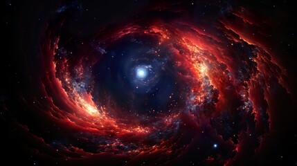 Red black hole, beautiful landscape. 4k wallpaper  