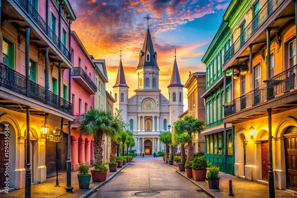 Candid Photography of St. Louis Cathedral and Pere Antoine Alley, New