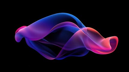 Wall Mural - a vibrant, flowing abstract design showcasing smooth curves and gradients in blue and pink hues.