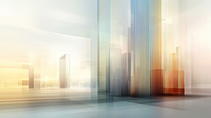 Poster - An artistic representation of a 3D bar chart with a futuristic design, displaying multiple data sets in different heights and hues against a light backdrop.