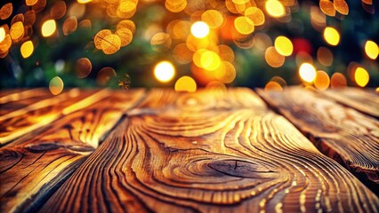 Poster - Captivating Bokeh Effect on Wooden Texture: A Stunning Close-Up of Natural Wood Grain with Soft, Blurred Background for Creative Projects and Visual Inspiration