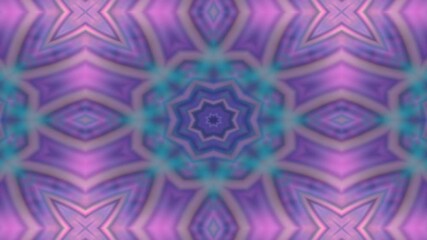 Poster - A vibrant, symmetrical abstract design featuring circular patterns in purple and pink hues.