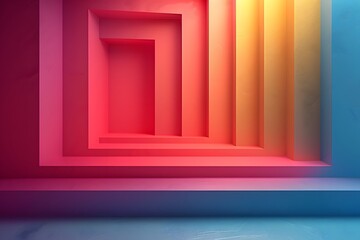 Fototapete - Abstract Geometric Shapes with Gradient Colors